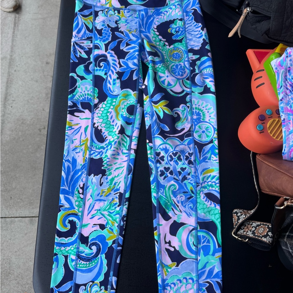 Lilly Pulitzer Blue and Green Patterned Leggings